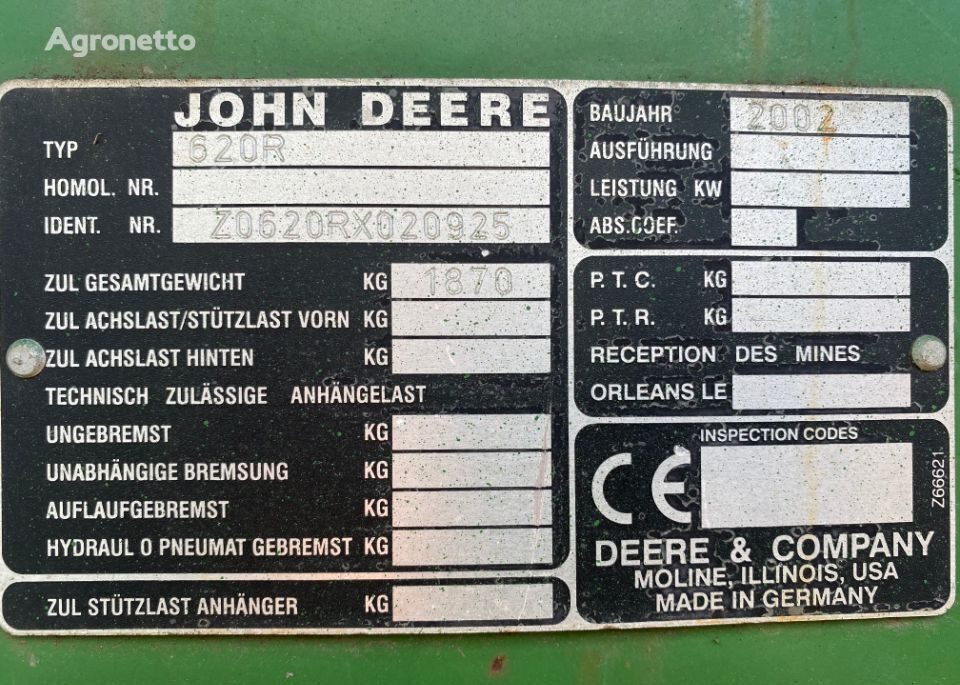 John Deere 620r - Kosisko adapter za žito