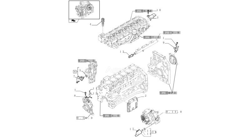 Elektromagnes 2 pin  42541851 drugi rezervni dio za elektriku za New Holland T6010 T6070  traktora na kotačima